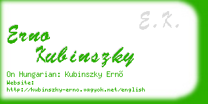 erno kubinszky business card